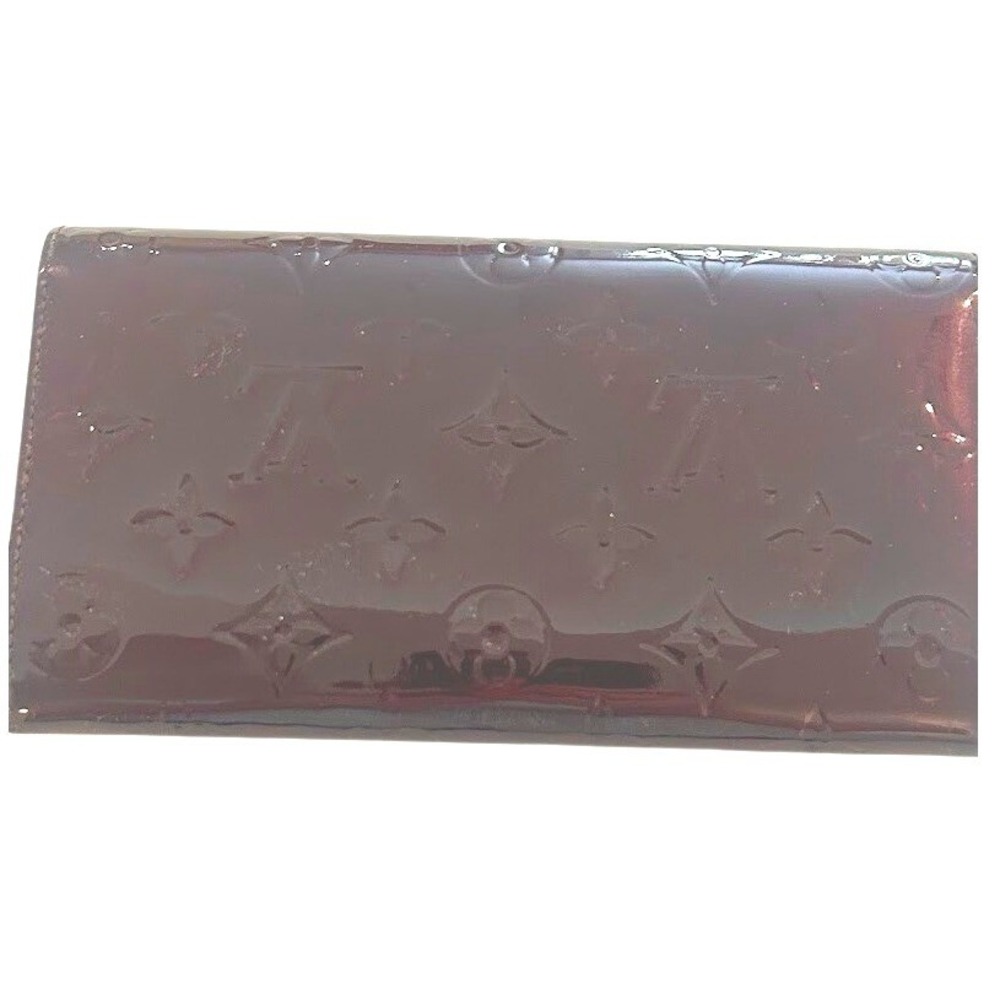 Louis Vuitton Oxblood Patent Monogram Vernis Sarah Wallet Amarante 2007 French - Picture 11 of 11